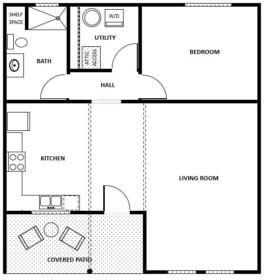 1-Bedroom | 1 Bath floor plan