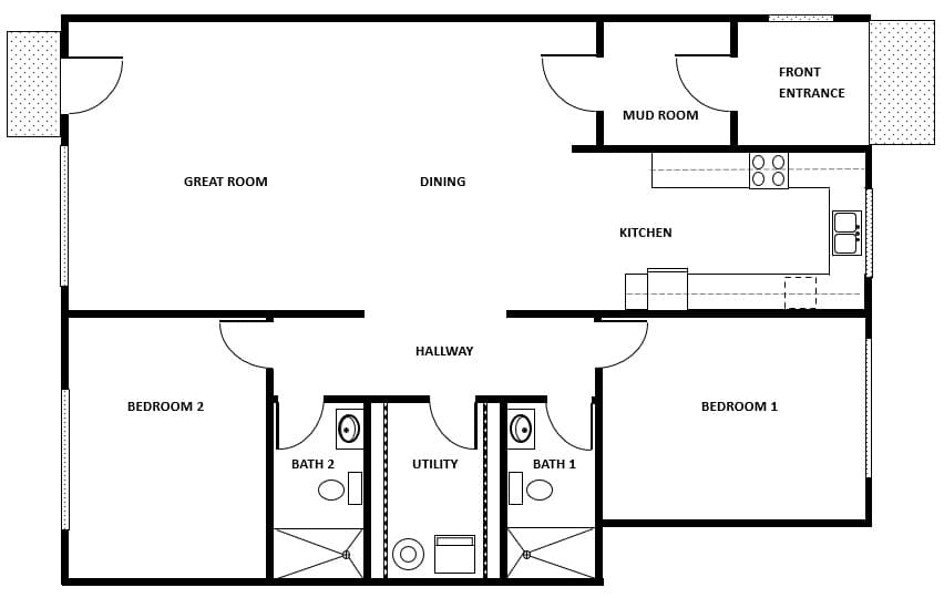 2-Bedroom | 2 Bath floor plan