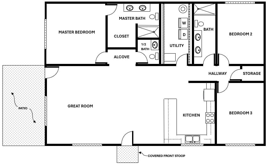 3-Bedroom | 2.5 Bath floor plan
