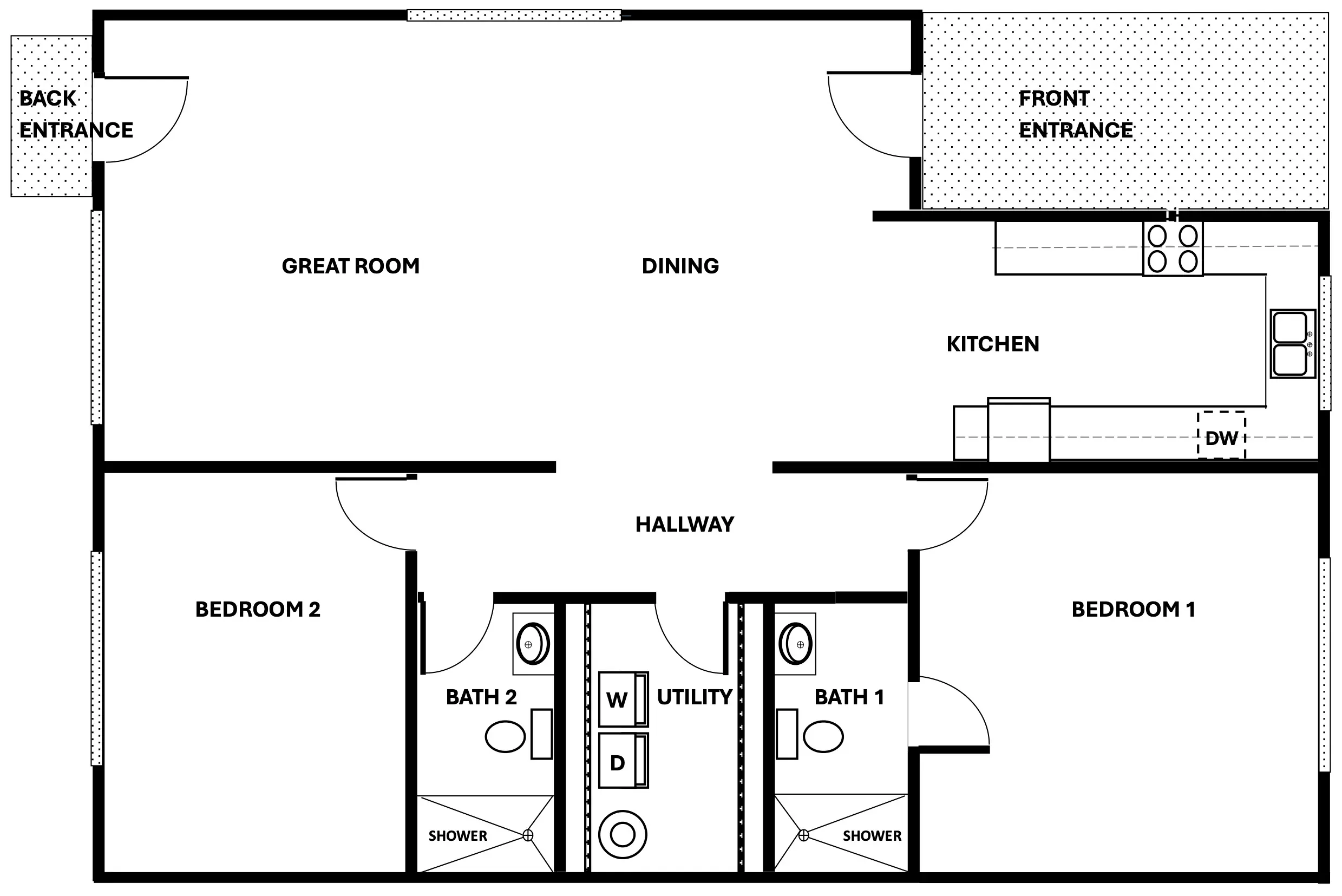 2-Bedroom | 2 Bath floor plan