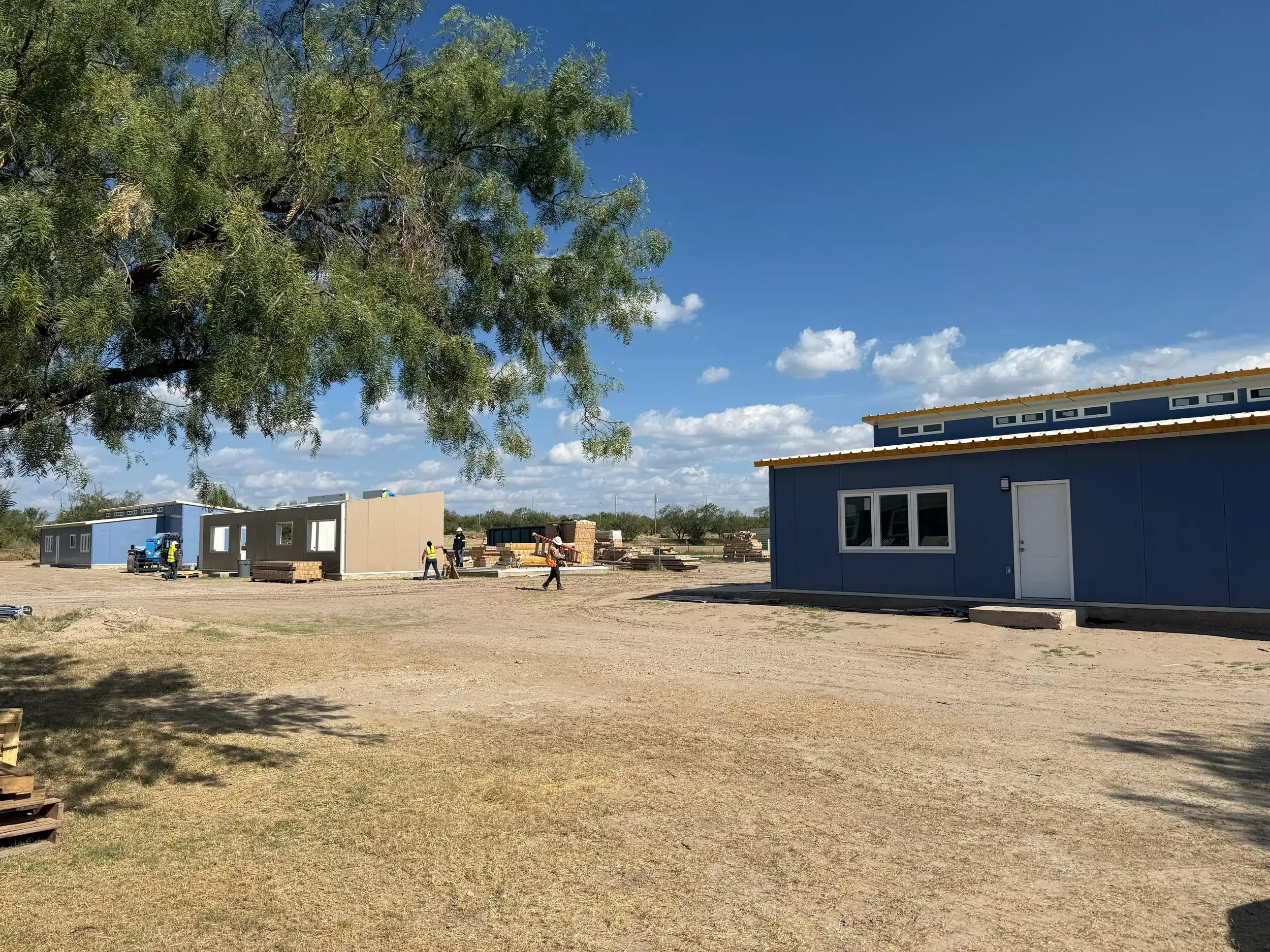 Zona Verde homes under construction for a tribal community in Texas